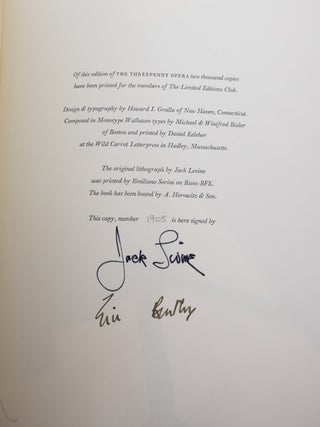The Threepenny Opera (Signed by Illustrator - Jack Levine and Eric Bently - Introduction)