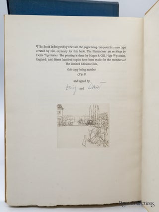 A Sentimental Journey through France and Italy (Signed by Book Designer Eric Gill and Illustrator Denis Tegetmeier)