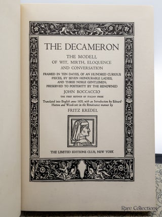 The Decameron of Bocaccio (Signed by Fritz Kredel)