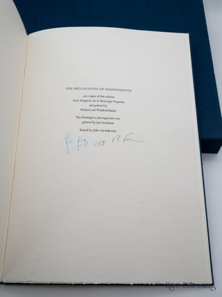 The Declaration of Independence (Signed by Robert Frank & David Armitage)