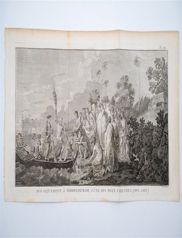Item #1508 The Landing At Middleburgh One of the Friendly Isles. Captain James Cook Hawkesworth, John.