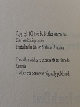 The Poet is Dead (Including Original Prospectus)