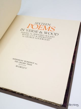 Sixteen Poems in Verse and Wood
