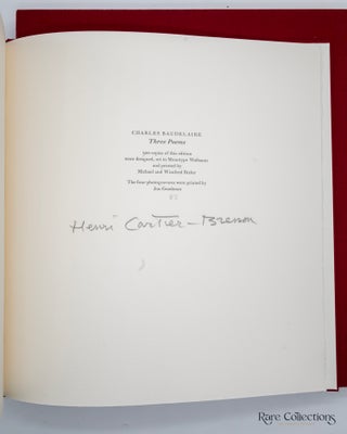 Three Poems from Les Fleurs Du Mal (Signed by Henri Cartier-Bresson)