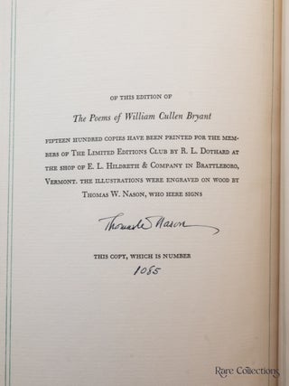 The Poems of William Cullen Bryant (Signed by Thomas W. Nason)