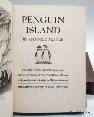 Penguin Island (Signed by the Illustrator Malcolm Cameron) Monthly letter and Shipping note laid in