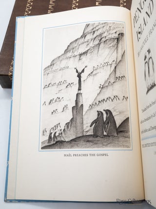 Penguin Island (Signed by the Illustrator Malcolm Cameron) Monthly letter and Shipping note laid in