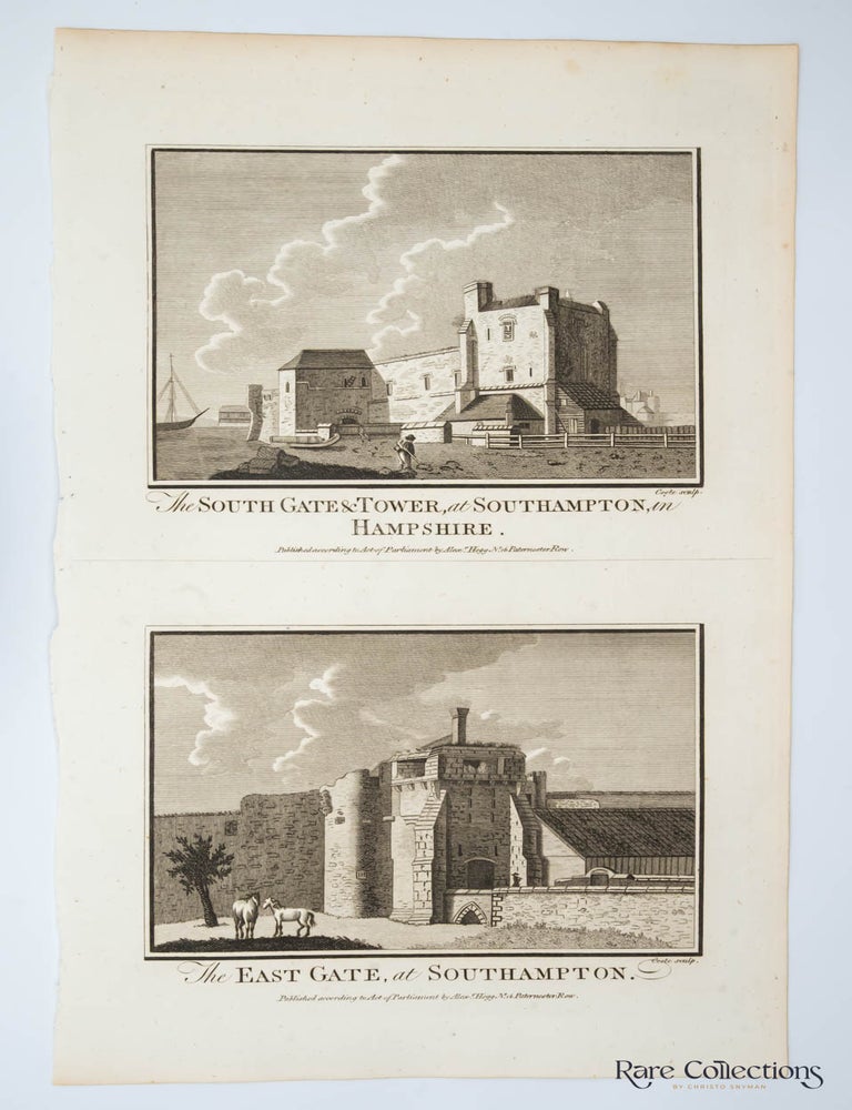 Item #30268 The South Gate & Tower at Southampton in Hampshire (Plate I & II)