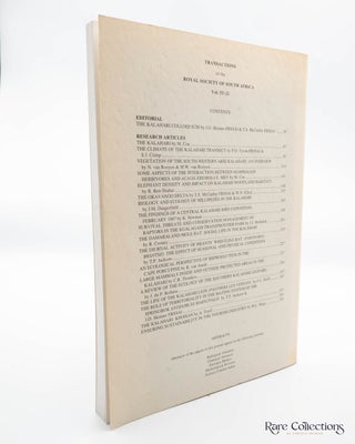 Transactions of the Royal Society of South Africa - Special Issue The Kalahari Colloquim