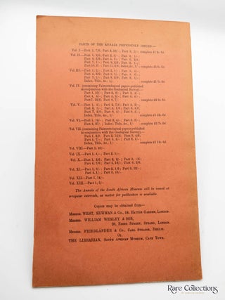 Annals of the South African Museum Volume XIII Inscriptions left by Early European Navigators on their way to the East
