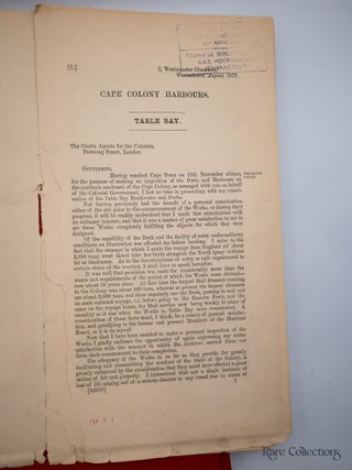 Cape Colony Table Bay Harbour Development 1877