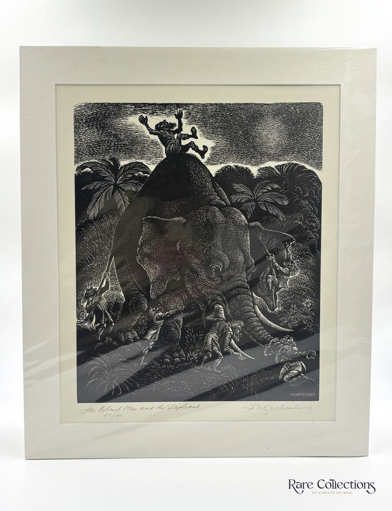Item #31293 The Blind Men and the Elephant (Signed #55/100). Fritz Eichenberg.