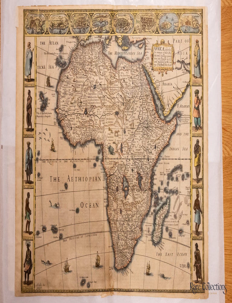 Item #32085 Africae, Described. The manners of their Habits and buildings newly done into English by I.S. and published at the charges of G. Humble. John Speed.