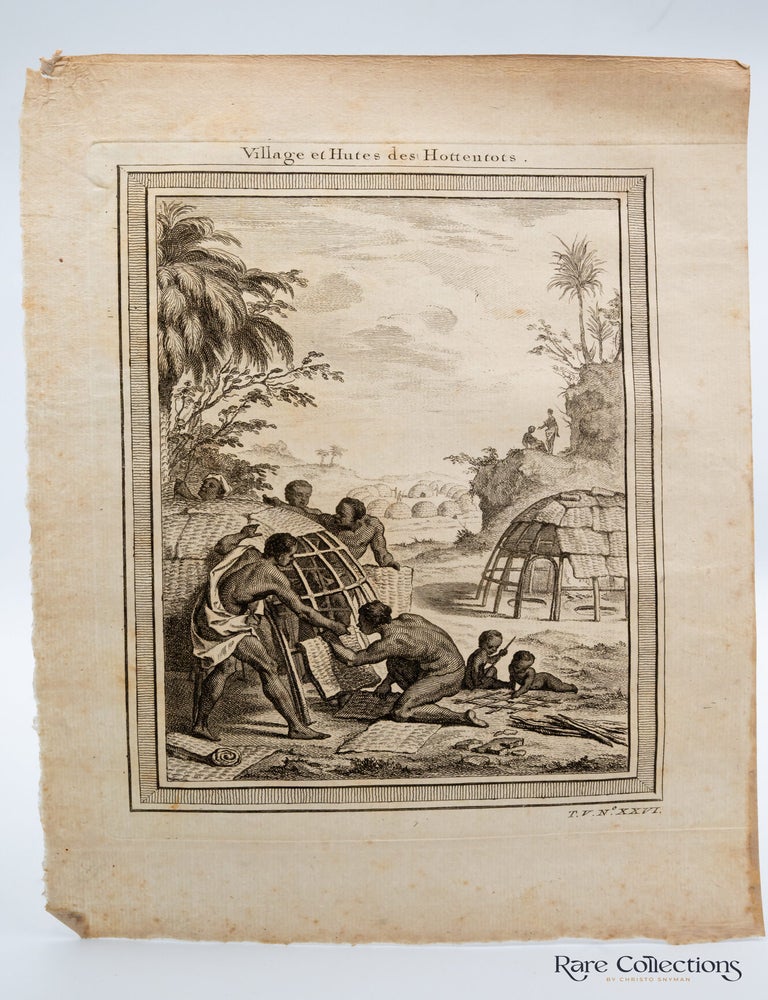 Item #32203 "Village et Hutes des Hottentots" (Village and Huts of the Hottentots). Abb&eacute; Pr&eacute;vost, Antoine Fran&ccedil;ois Pr&eacute;vost.