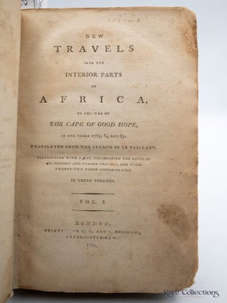 New Travels into the Interior Parts of Africa By Way of the Cape of Good Hope; in the Years 1783, 84 and 85