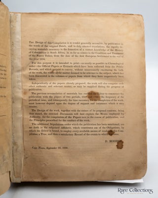 The Record Or a series of official papers relating to the condition and treatment of the Native Tribes of South Africa. Compiled, translated, and edited by D. Moodie, Lieut. R.N., and late Protector of Slaves for the Eastern division of the Colony of the Cape of Good Hope.