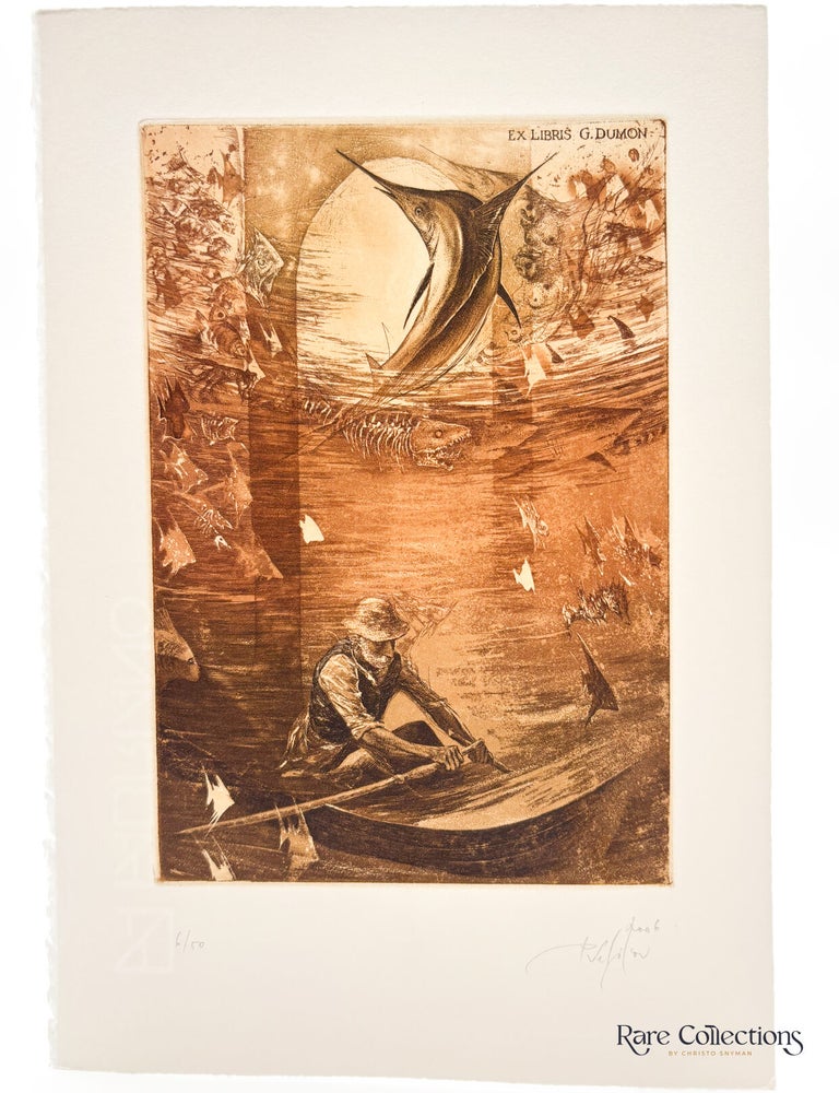 Item #33349 Exlibris - G. Dumon "Old Man and the Sea". Peter Velikov.