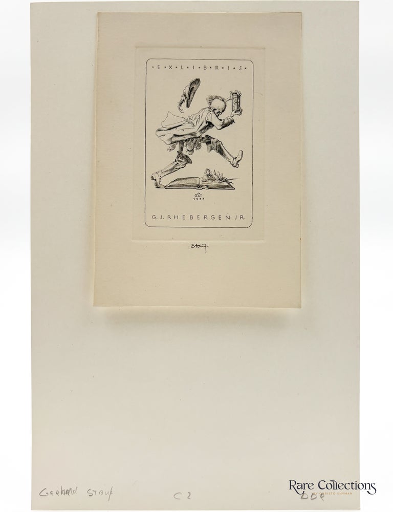 Item #33482 Exlibris - GJ Rhebergen jnr. Gerhard Wilhelm August Stauf.