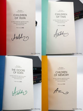 Children of Time, Children of Ruin, Children of Memory, Children of Strife the Doors of Eden, Shards of Earth, Eyes of the Void, Lords of Uncreation, Alien Clay & Service Model, Spiderlight, Shroud and Terrible Worlds (Completely Set of Tchaikovsky's Matching Numbered Editions - Comes with Rights)