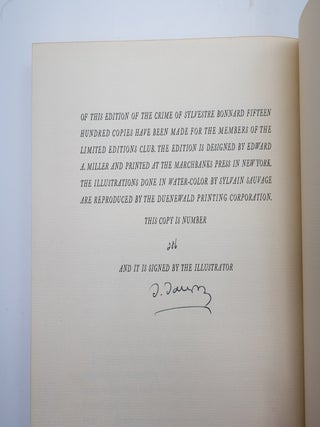 The Crime of Sylvestre Bonnard - Signed by Illustrator Sylvain Sauvage