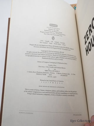 Zero Hour (#11 Numa Files) - Double-Signed Lettered Ltd Edition
