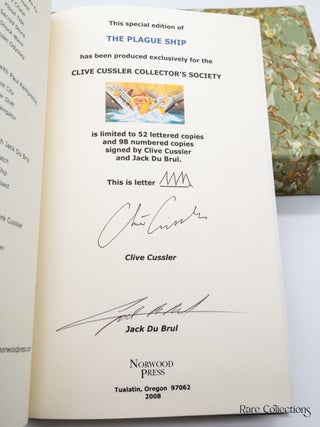 Plague Ship (#5 Oregon Files) - Double-Signed Lettered Ltd Edition