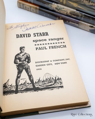 David Starr Space Ranger, Lucky Starr and the Pirates of the Asteroids, Lucky Starr and the Oceans of Venus, Lucky Starr and the Big Sun of Mercury, Lucky Starr and the Moons of Jupiter, Lucky Starr and the Rings of Saturn (Very Rare Complete Set - Signed by Author)