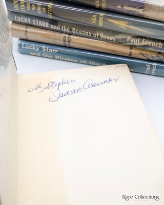 David Starr Space Ranger, Lucky Starr and the Pirates of the Asteroids, Lucky Starr and the Oceans of Venus, Lucky Starr and the Big Sun of Mercury, Lucky Starr and the Moons of Jupiter, Lucky Starr and the Rings of Saturn (Very Rare Complete Set - Signed by Author)