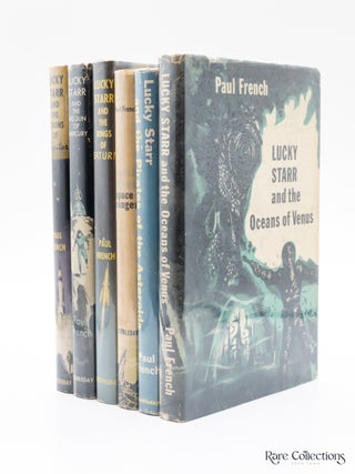 David Starr Space Ranger, Lucky Starr and the Pirates of the Asteroids, Lucky Starr and the Oceans of Venus, Lucky Starr and the Big Sun of Mercury, Lucky Starr and the Moons of Jupiter, Lucky Starr and the Rings of Saturn (Very Rare Complete Set - Signed by Author)