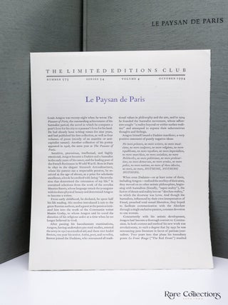 Le Paysan De Paris - the Peasant of Paris (Signed by Illustrator Henri Cartier-Bresson)