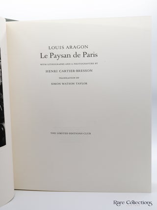 Le Paysan De Paris - the Peasant of Paris (Signed by Illustrator Henri Cartier-Bresson)