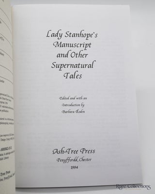 Lady Stanhope's Manuscript and Other Supernatural Tales