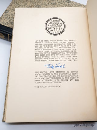 The Decameron of Bocaccio (Signed by Fritz Kredel)