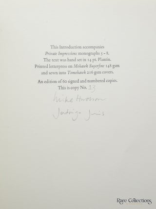 Private Impressions (Volume 1 - 8, Prospectus and the Introduction to Private Impressions)